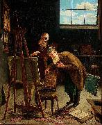 August Jernberg Interior from a Studio Sweden oil painting artist